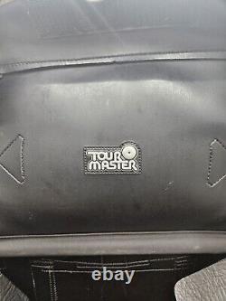 Tour Master Leather Motorcycle Sissy Bar Luggage Bag Black with Magnetic Tank Bag