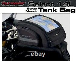 Tourmaster Select Motorcycle Tankbag, Strapon Tank Bag, Black MC Luggage, 14L