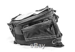 USA Made Wolfman Rainier Black Nylon Expandable Motorcycle Tank Bag With Map Case