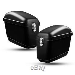 Universal 30L Motorcycle Side Boxs Luggage Tank Hard Case Saddle Bags Cruiser