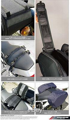 Universal Motorcycle Saddle Bags Luggage Helmet Tank Bags 36-58L with Rain Cover