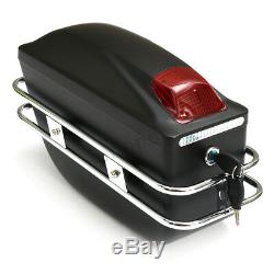 Universal Motorcycle Side Box Pannier Luggage Tank Saddle Bag Cruiser With Rail