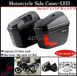 Universal Motorcycle Side Boxs Luggage Tank Tail Tool Bag Hard Case Saddle Bags