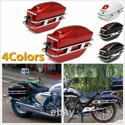 Universal Motorcycle Tail Bags Luggage Tank Tool Bag Hard Case Saddle Bags Pair