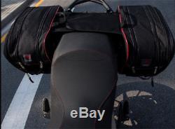 Universal Pair 36-58L Motorcycle Saddle Bags Luggage Waterproof Helmet Tank Bags