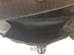 Vintage Used Black Canvas Leather Plastic Tube Motorcycle Tank Bag