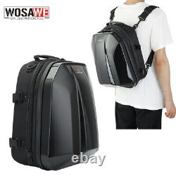 WOSAWE Motorcycle Tail Tank Bag Rear Seat Waterproof Pack Helmet Storage Black