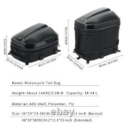 WOSAWE Motorcycle Tail Tank Bag Rear Seat Waterproof Pack Helmet Storage Black