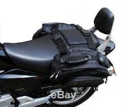 Waterproof Rear Saddle Bag Oxford Motorcycle Tank Pack Black Bike Side Luggage