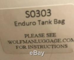 Wolfman Motorcycle Luggage Enduro Gas Tank Bag S0303 with Straps 10x6x7 NEW