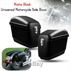 30l Moto Side Box Bagages Selle Sac De Réservoir Hard Case Cruiser Black Gloss