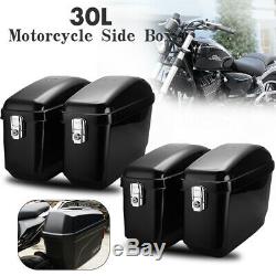 30l Motorcycle Side Box, Pannier Bagages Réservoir Hard Case Selle Sac Noir