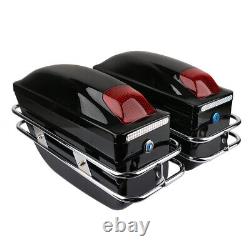 Boîte à outils latérale pour moto de 24 litres, sac de réservoir de bagages rigide et sacoches de selle avec feu arrière