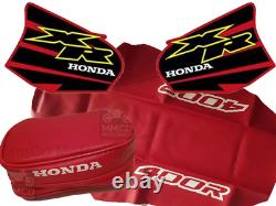 Couverture De Siège En Décalcomanie Et Sac Arrière Rouge Pour Honda Xr400 Xr 400 Design 00