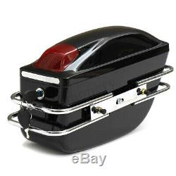 Moto Side Pannier Box Bagages Réservoir Hard Tail Case Sacs De Selle Rack Cruiser