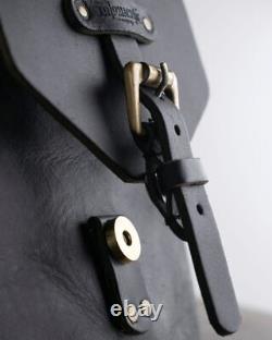 Pochette de réservoir en cuir pour moto avec fixation magnétique pour Royal Enfield Black.