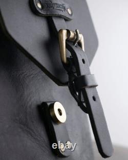 Pochette en cuir pour réservoir de moto avec fixation magnétique pour Royal Enfield Noir.
