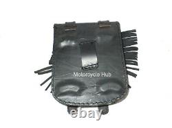 Pour Indian Chief Motorcycle Black Leather Magnetic Tool Bag Tank Pouch With Fril
