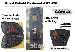 Royal Enfield Continental Gt650 Sac Latéral En Cuir Et Pads-citernes Union (blanc) Combo