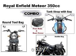 Royal Enfield Meteor 350 Sac En Cuir Avec Sac Rond Et Sac De Réservoir Combo