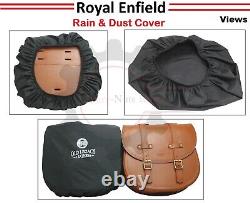 Royal Enfield Nouvelle Classic 350 REBORN Sac de selle en cuir brun et sac de sangle pour réservoir