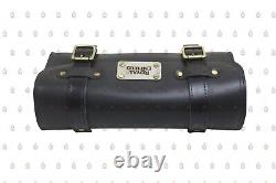 Sac de réservoir en cuir noir Royal Enfield Meteor 350 avec sac à outils rond