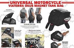 Sac de réservoir magnétique Black Viaterra Oxus 13L adapté à la moto universelle