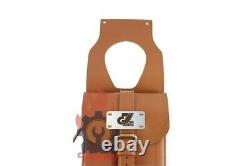 Sac de selle en cuir marron et sac de sangle réservoir adapté pour Royal Enfield Classic & Bullet