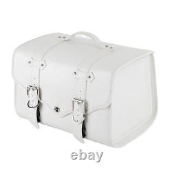 Sacoche de selle de moto Sac de réservoir imperméable Sac de queue Bagage de voyage Pannier WHI